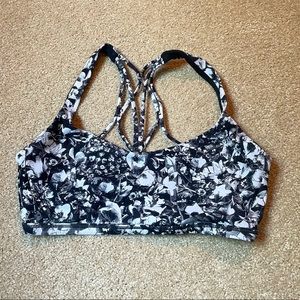 Black and white floral free to be serene bra